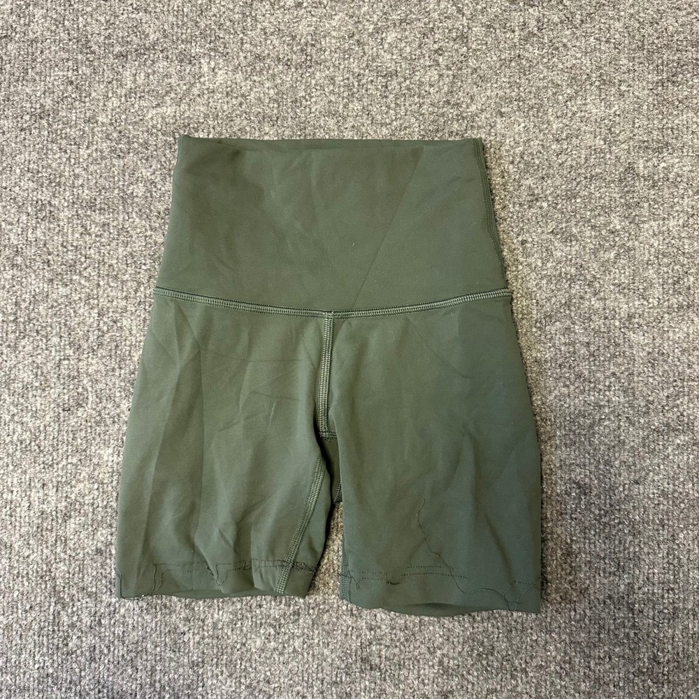 Lululemon Align Shorts Womens Size 0 Olive Green High Rise Yoga 6in LW5CQDS